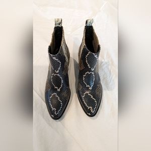 Snakeskin Heeled Ankle Boots | 7.5M